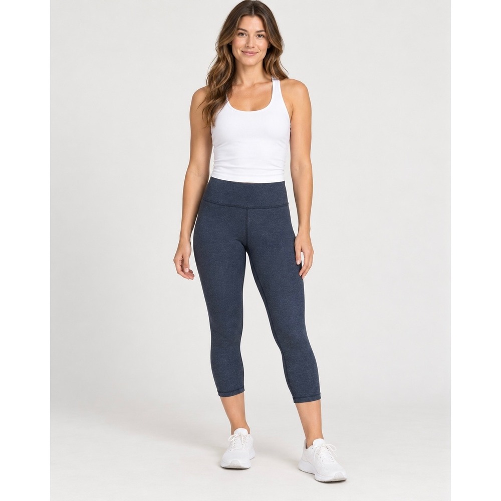 Lululemon Wunder Under Crop Leggings Heathered Charcoal Gray Yoga Pants